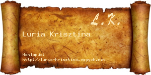 Luria Krisztina névjegykártya