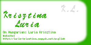 krisztina luria business card